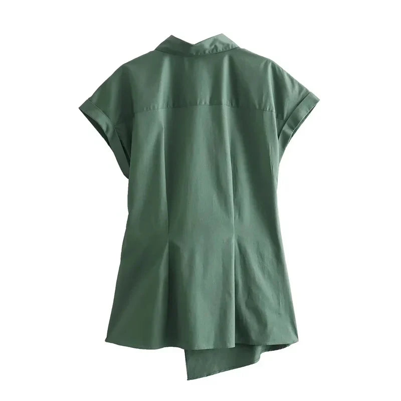 Zomer Shirt Asymmetrisch Vrouwelijk Mode