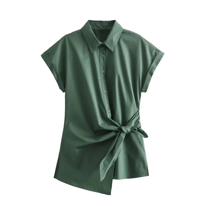 Zomer Shirt Asymmetrisch Vrouwelijk Mode