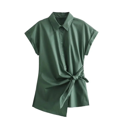 Zomer Shirt Asymmetrisch Vrouwelijk Mode