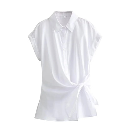 Zomer Shirt Asymmetrisch Vrouwelijk Mode
