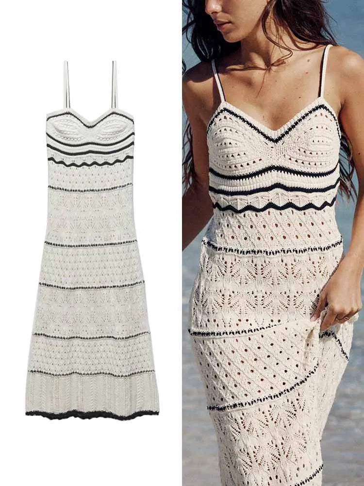 Midi Strandjurk Zomerse Sling Jurk voor Vrouw