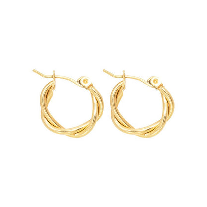 Kleine Oorringen Elegante Twist Design Zilver - StudioMarella