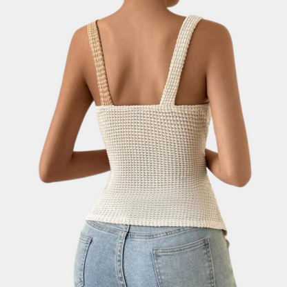 Vrouwelijke Top Zonder Mouwen Elegante Stijl