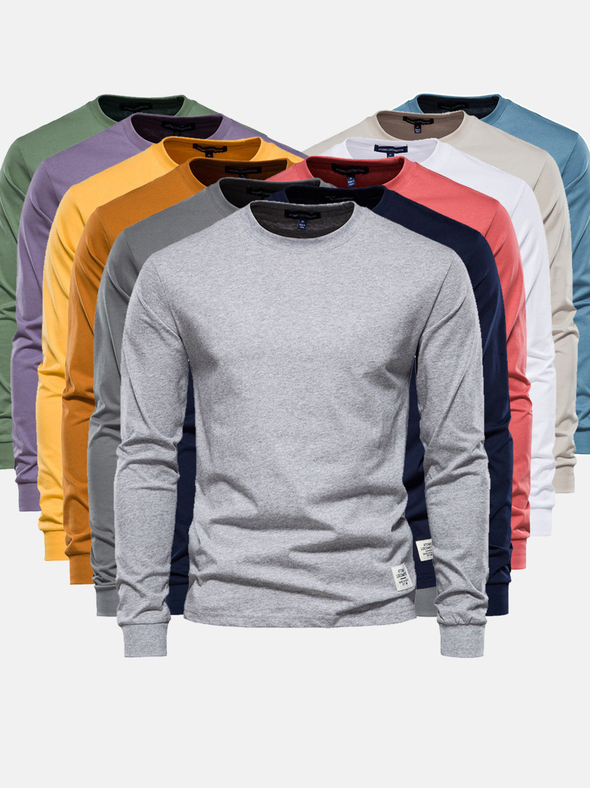 Heren Katoenen Longsleeve Ronde Hals Comfortabel