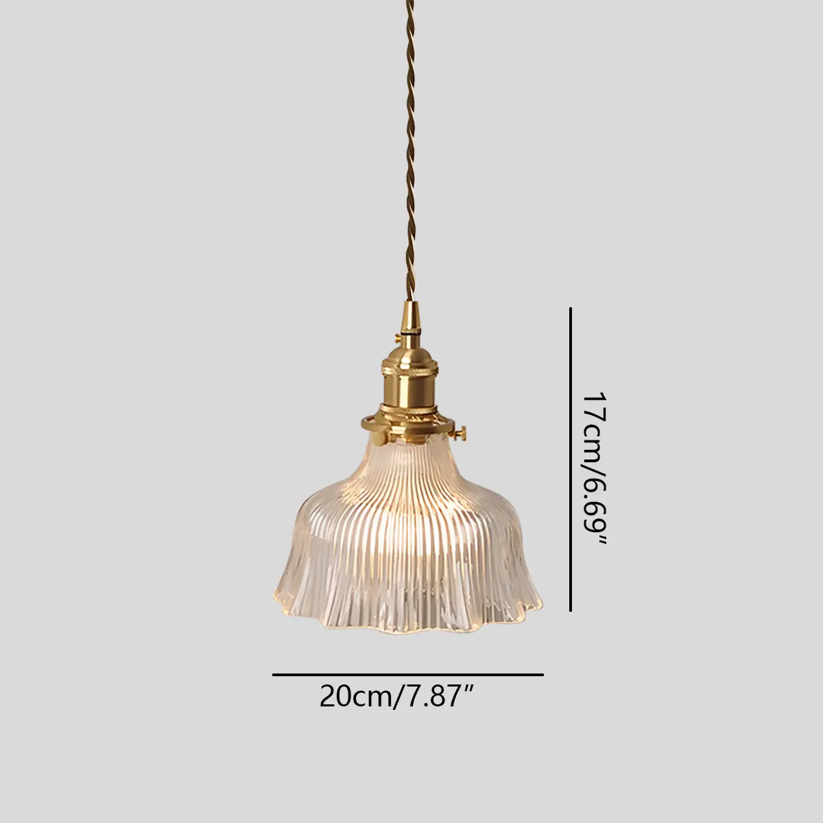 Hanglamp Glas Brons Verstelbare Kabel Woonkamer Eettafel Transparante Glazen Hanglamp Sfeerverlichting Vintage