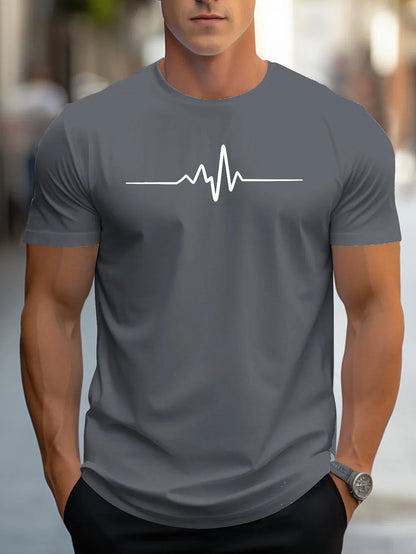 Mannen T Shirt Slim Fit Met Moderne Grafische Print
