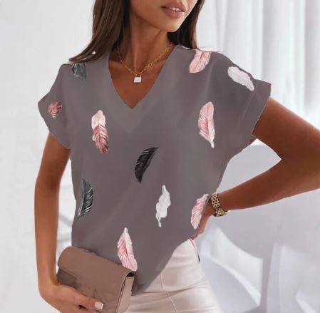 T-shirt V-hals Afrikaanse Print Mode - StudioMarella