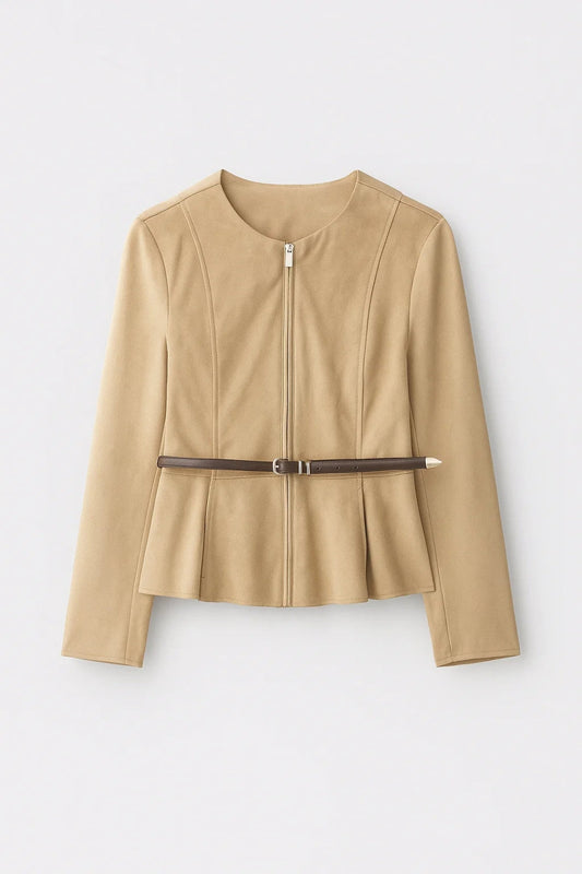 Dames Blazer Getailleerd met Ceintuur en Peplum Detail Elegant - StudioMarella