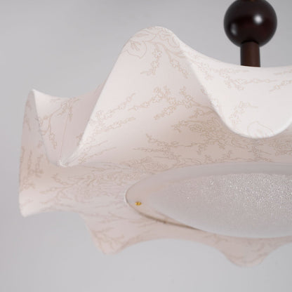 Plafondlamp met Bloemblaadjesontwerp – Walnoot & Goud – Geïntegreerde LED – Ø50cm × H44cm