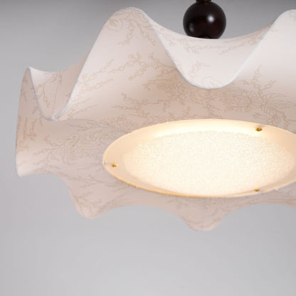 Plafondlamp met Bloemblaadjesontwerp – Walnoot & Goud – Geïntegreerde LED – Ø50cm × H44cm