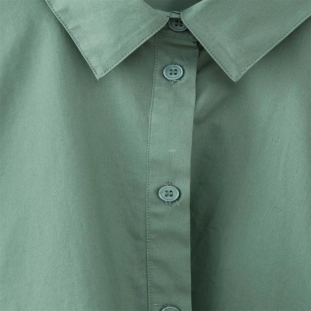 Dames Blouse Zomerse Lichte Katoen met Knopen