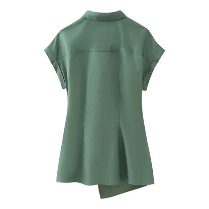 Dames Blouse Zomerse Lichte Katoen met Knopen