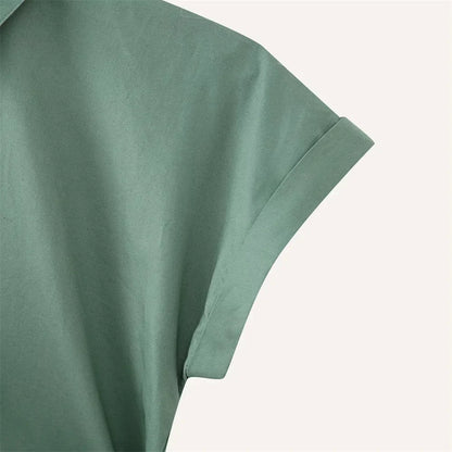 Dames Blouse Zomerse Lichte Katoen met Knopen