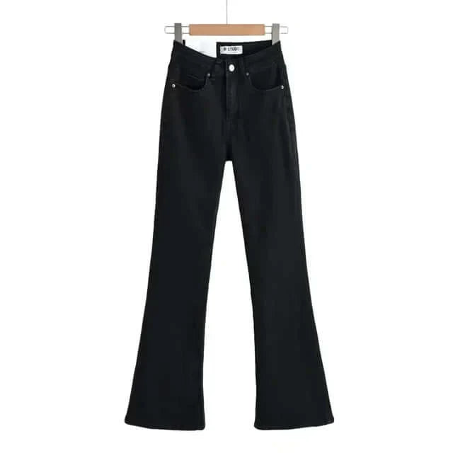 Dames Hoge Taille Spijkerbroek Flared Met Franjes