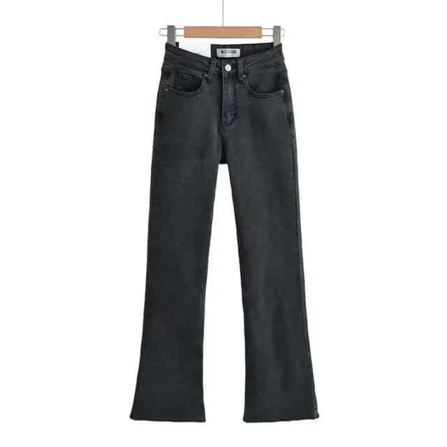 Dames Hoge Taille Spijkerbroek Flared Met Franjes