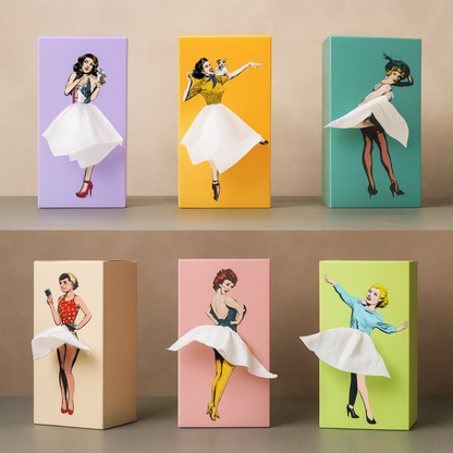 Decoratieve Tissuedooshouder Figuurvorm Rok Design Opberger voor Woonkamer Slaapkamer Badkamer Bureau Moderne Woondecoratie Tissue Box Houder