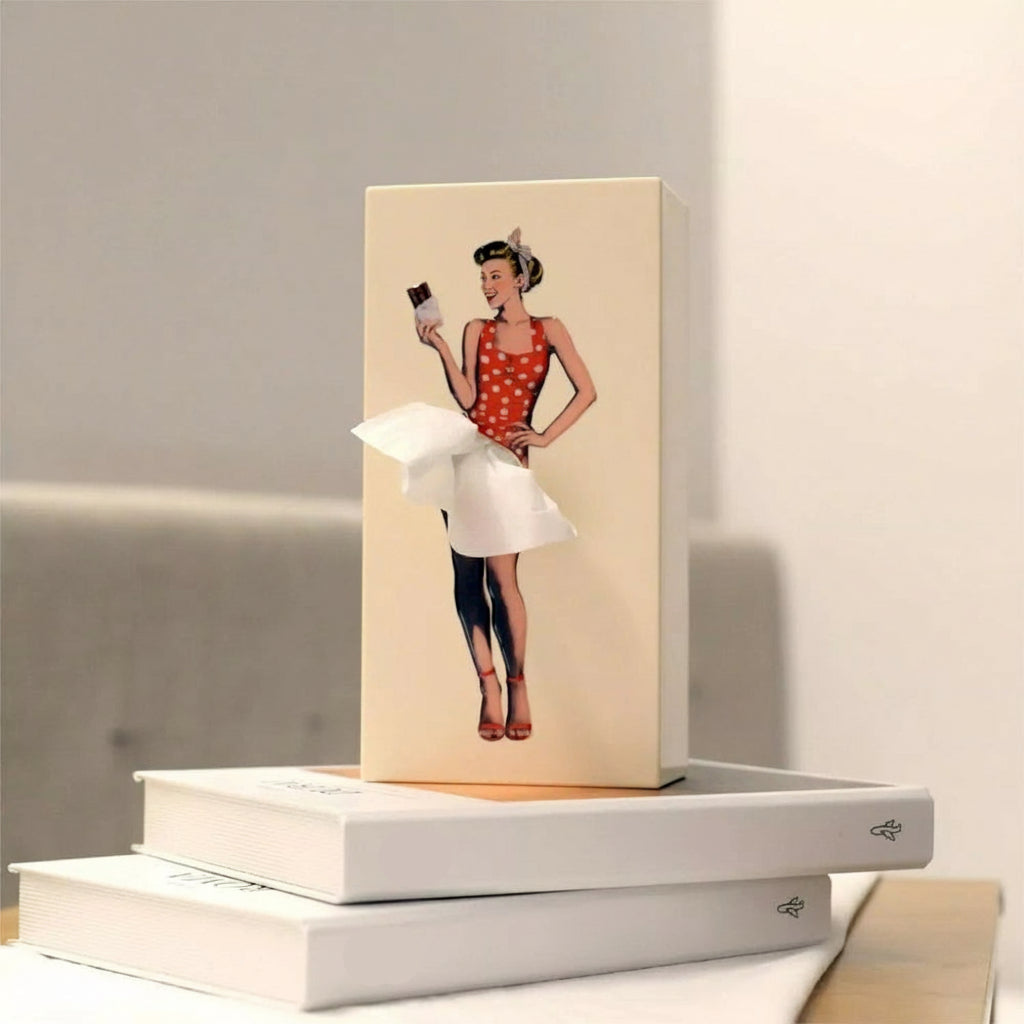 Decoratieve Tissuedooshouder Figuurvorm Rok Design Opberger voor Woonkamer Slaapkamer Badkamer Bureau Moderne Woondecoratie Tissue Box Houder