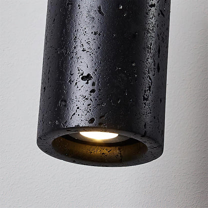 Hanglamp Travertijn Cilinder Hout LED Beige Eettafel Woonkamer Natuurlijke Steen Minimalistisch Design Verlichting Japandi Interieur