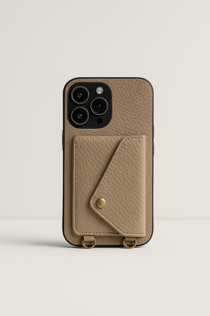 Leren Telefoonhoesje met Ketting en Kaartvak – Stijlvol Crossbody Ontwerp voor iPhone 12 13 14 15 Pro Max Plus