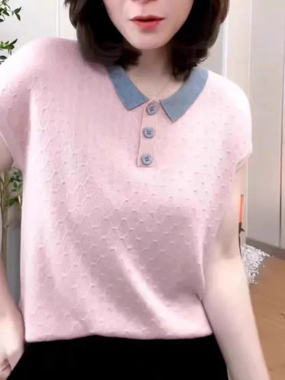 Zijden Polo T-shirt Luxe Kwaliteit Mannen