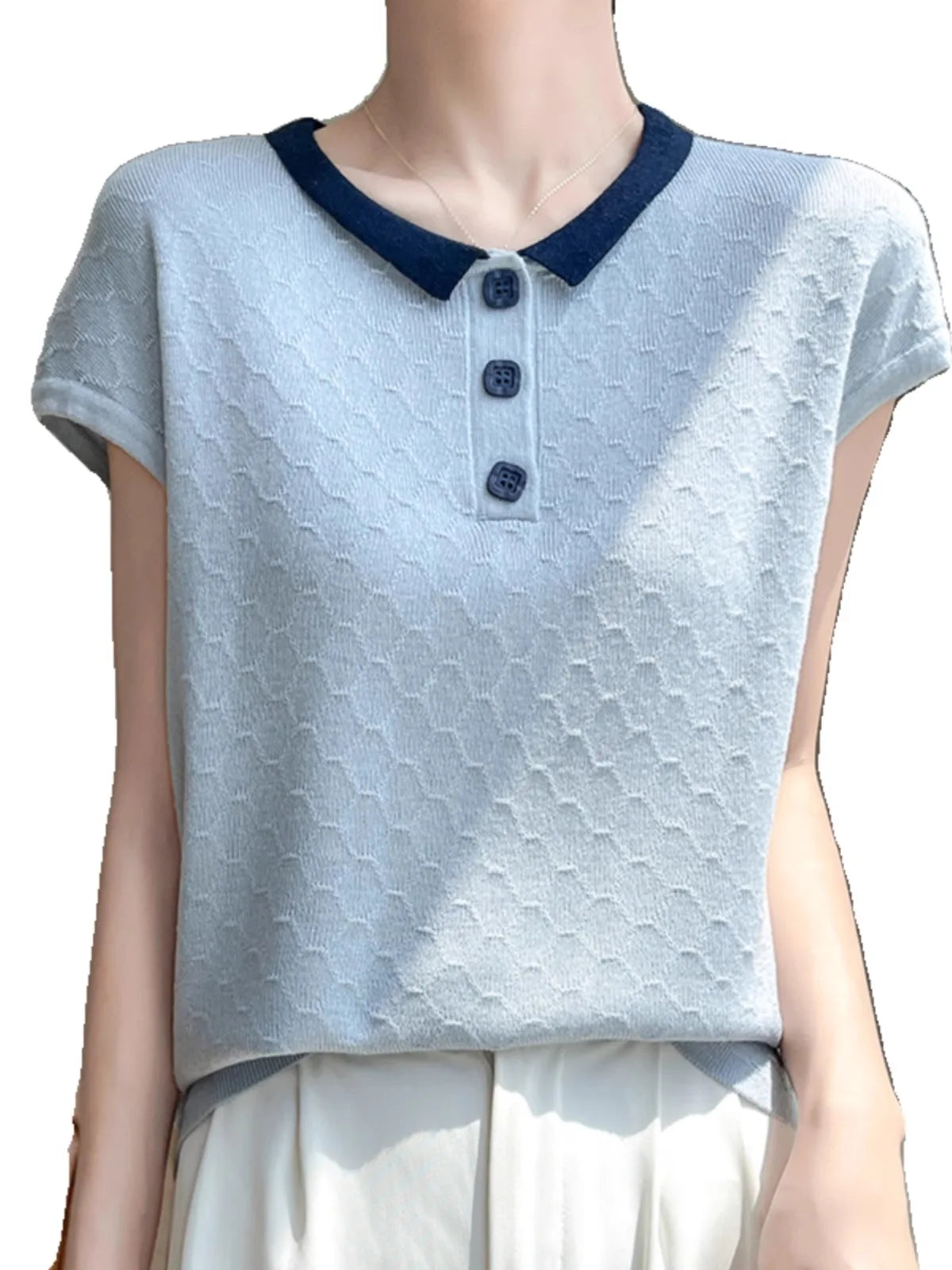 Zijden Polo T-shirt Luxe Kwaliteit Mannen