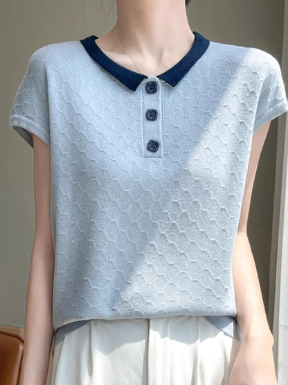 Zijden Polo T-shirt Luxe Kwaliteit Mannen
