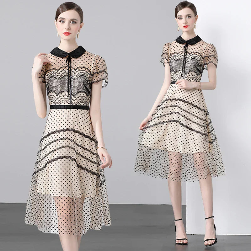 Vrouwen Jurk met Kraag en Beading Details