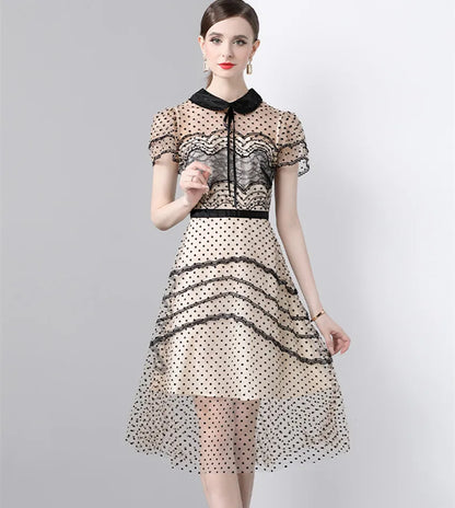 Vrouwen Jurk met Kraag en Beading Details