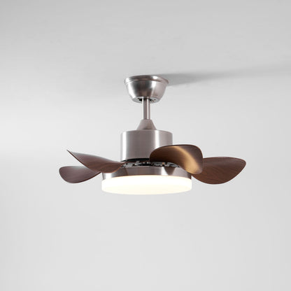 Plafondventilator Alenya met Houtlook en Geïntegreerde Verlichting Ø55cm 48W Grijsbruine Bladeren voor Alle Seizoenen