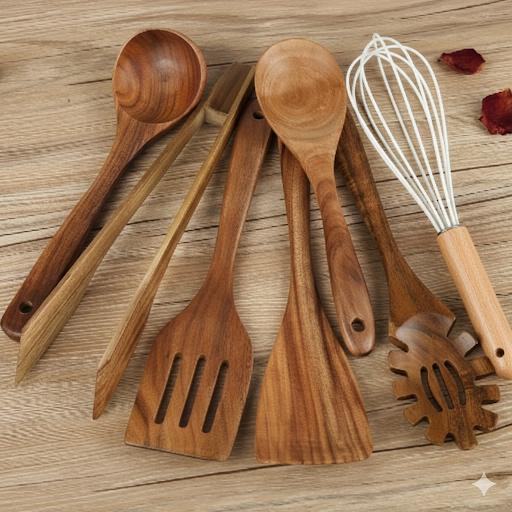 Sansoti | Luxe Houten Keukengerei Set (7-delig)