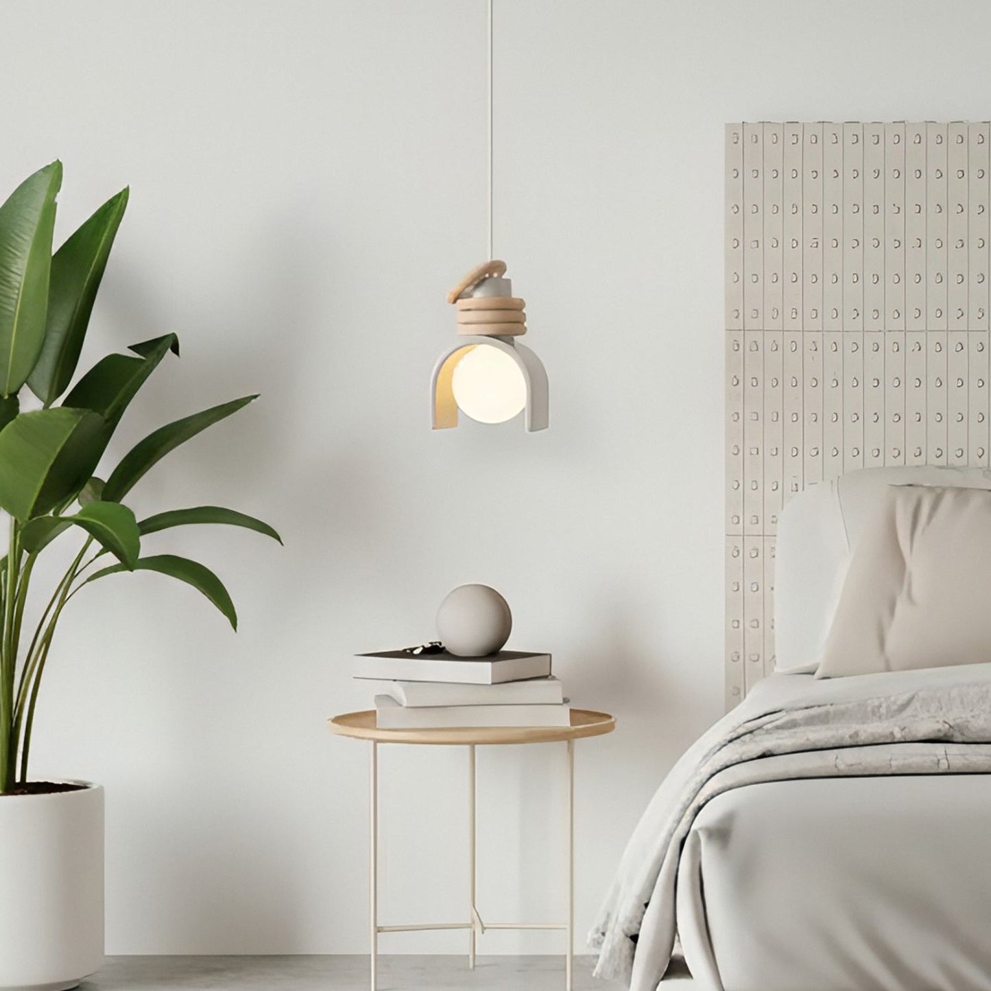 Hanglamp met Kunsthars Kap Crème & Oranje Modern Design Eetkamer Woonkamer Verlichting Scandinavisch Stijlvol