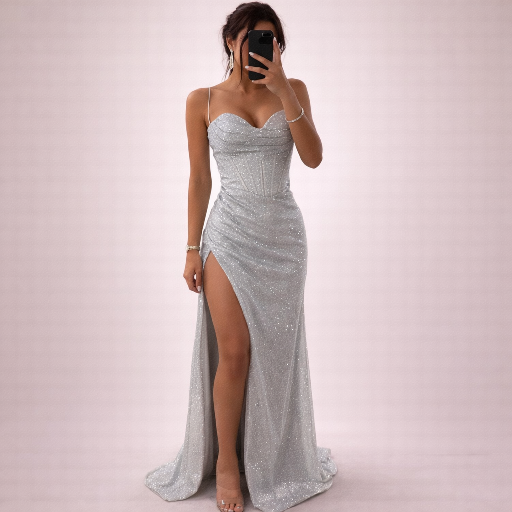 Tess | Romantische jurk met pailletten en elegante 3