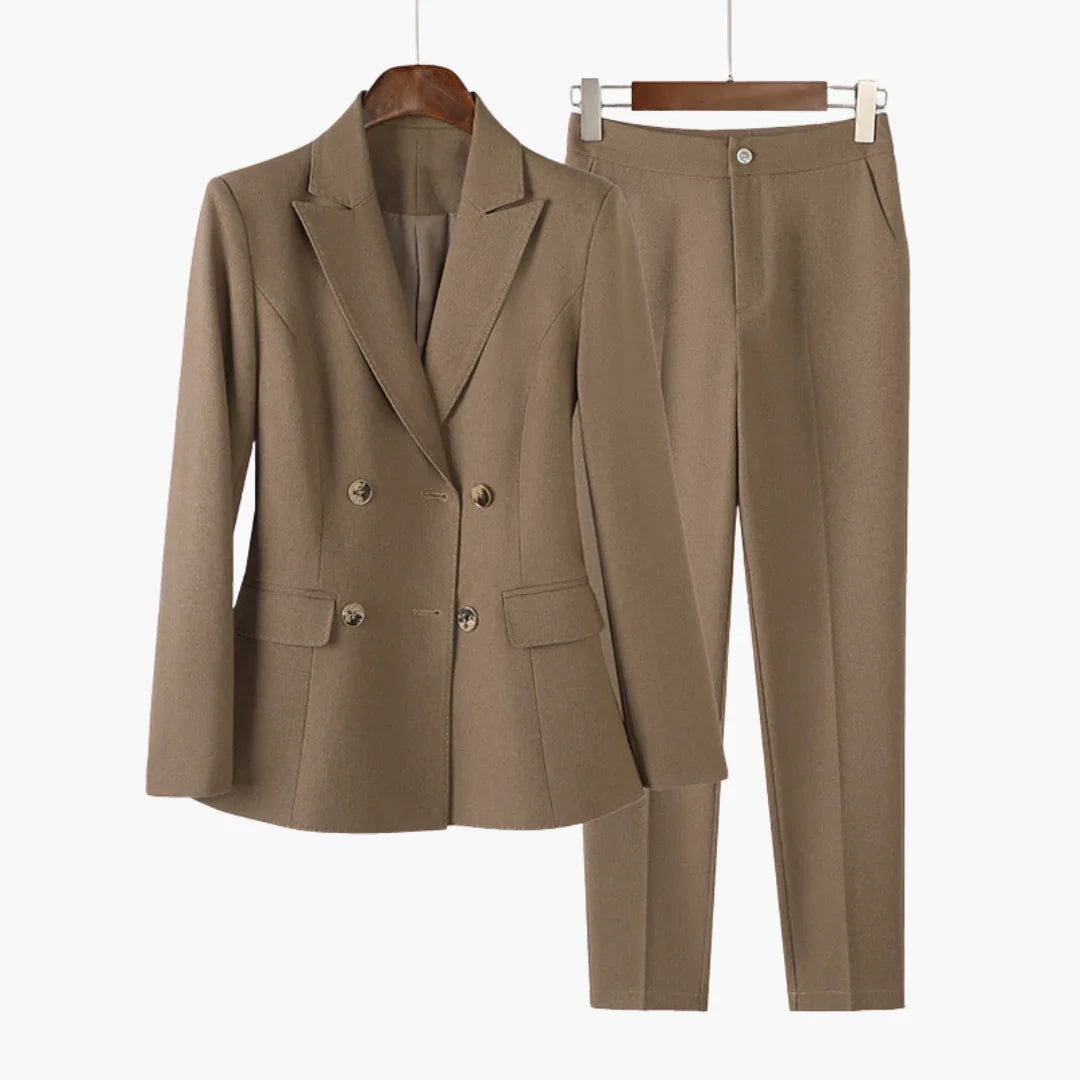 Tessa Dames Pak 2 Delig | Gestructureerde Blazer en Rechte Broek 1