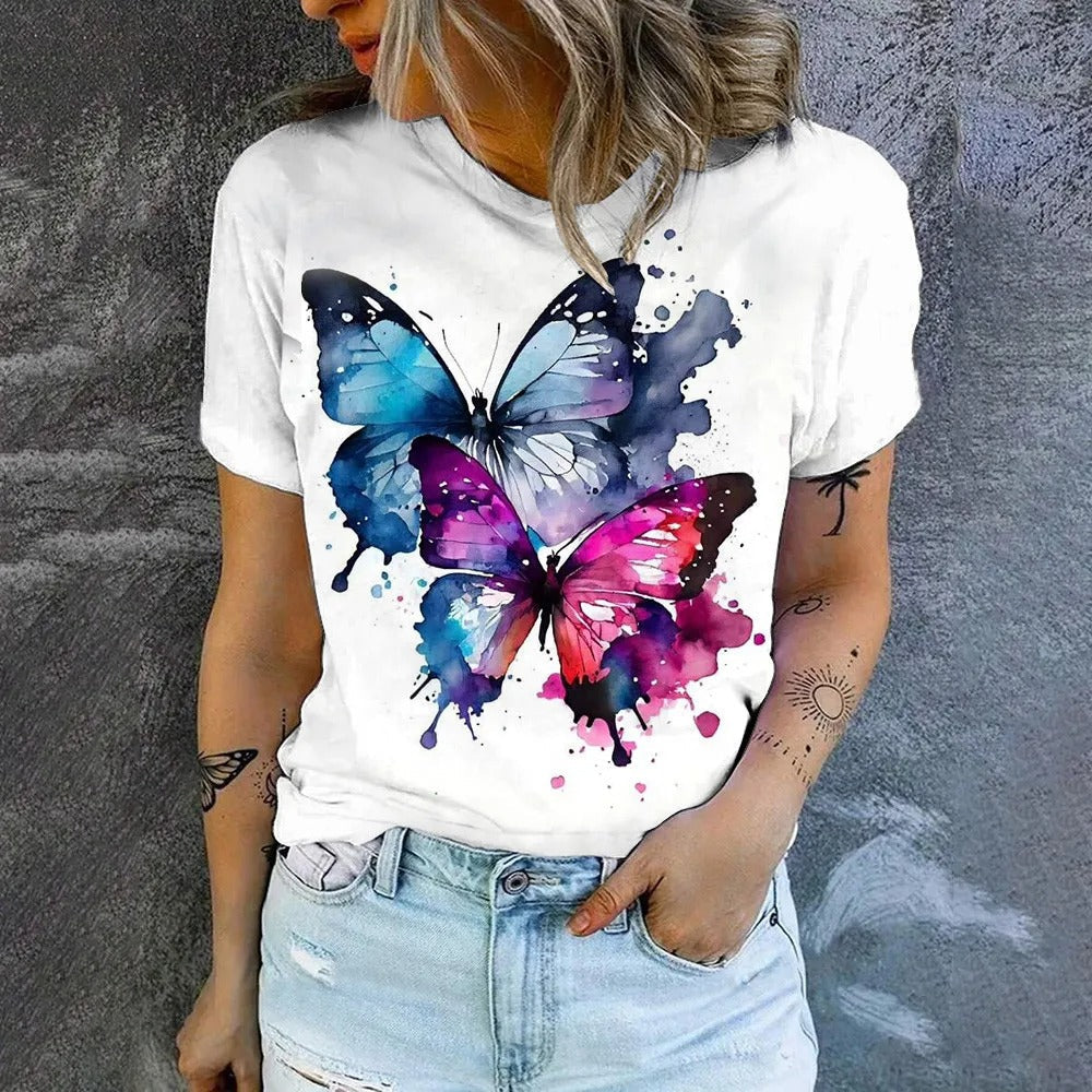 Vrouwen T-shirt Kort Mouw Elegant Comfortabel - StudioMarella