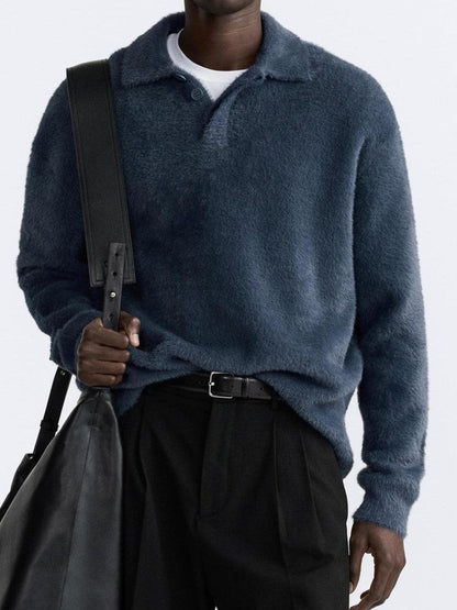 Fleece Polo Shirt Warm en Comfortabel voor Heren