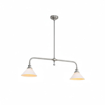 Luxe Design Hanglamp Met Witte Glazen Kappen Voor Eettafel En Keukeneiland In Messing Afwerking