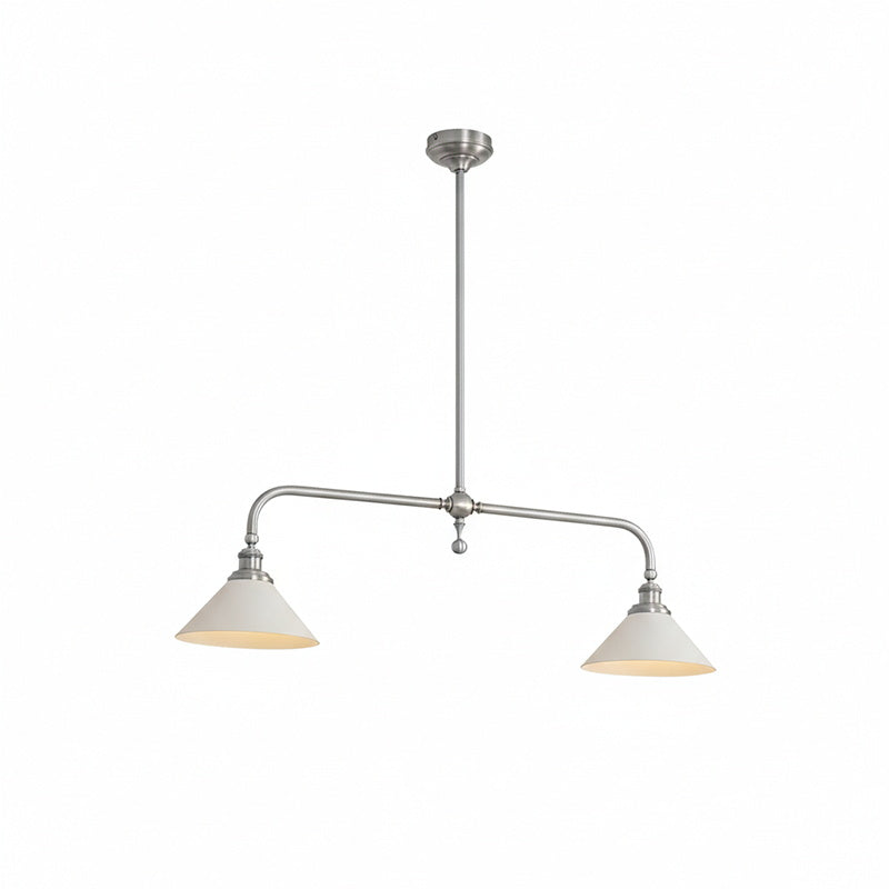 Luxe Design Hanglamp Met Witte Glazen Kappen Voor Eettafel En Keukeneiland In Messing Afwerking