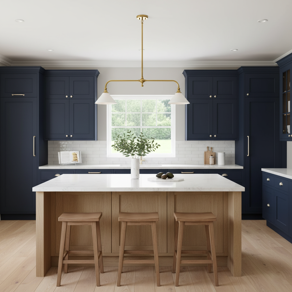 Luxe Design Hanglamp Met Witte Glazen Kappen Voor Eettafel En Keukeneiland In Messing Afwerking