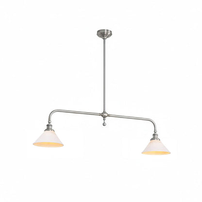 Luxe Design Hanglamp Met Witte Glazen Kappen Voor Eettafel En Keukeneiland In Messing Afwerking