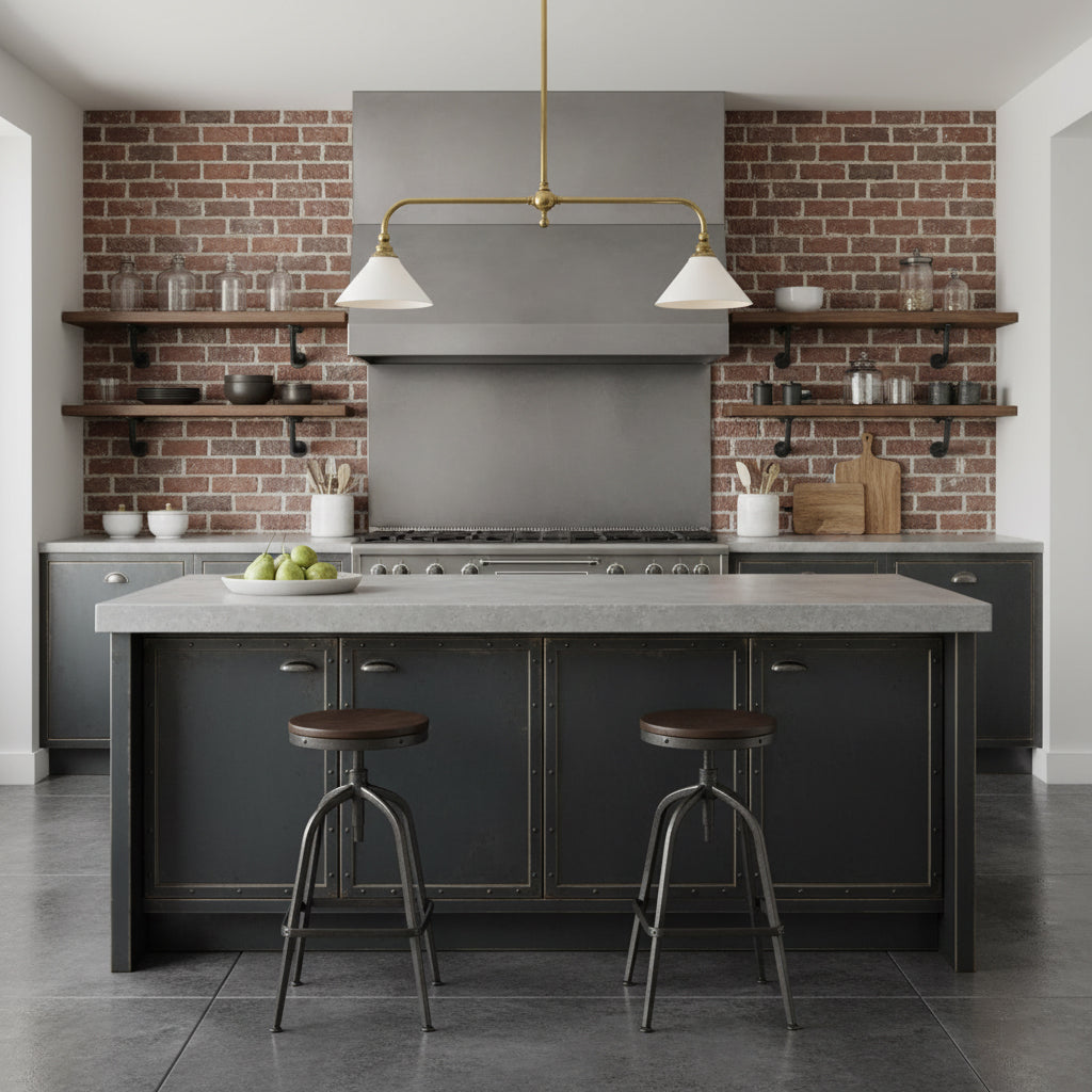 Luxe Design Hanglamp Met Witte Glazen Kappen Voor Eettafel En Keukeneiland In Messing Afwerking