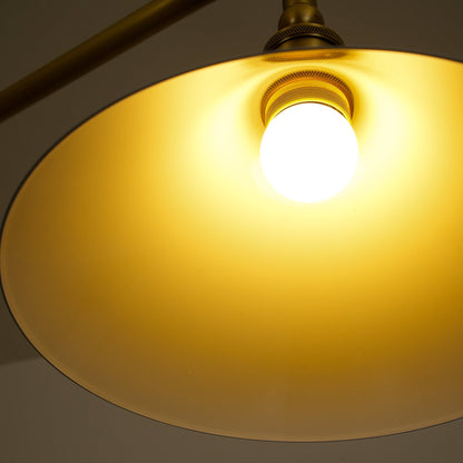 Luxe Design Hanglamp Met Witte Glazen Kappen Voor Eettafel En Keukeneiland In Messing Afwerking