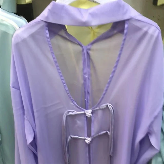 Blauwe Zonbeschermende Dames Top Licht en Comfortabel