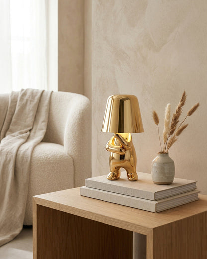 Metalen Tafellamp Sculptuur Figuur Sfeerlicht Touch Dimbaar LED Nachtlampje Goud Zilver Modern Design Decoratief