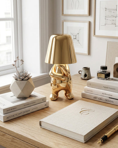 Metalen Tafellamp Sculptuur Figuur Sfeerlicht Touch Dimbaar LED Nachtlampje Goud Zilver Modern Design Decoratief