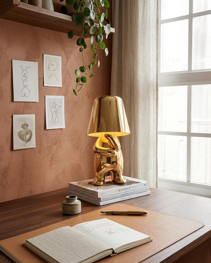 Metalen Tafellamp Sculptuur Figuur Sfeerlicht Touch Dimbaar LED Nachtlampje Goud Zilver Modern Design Decoratief