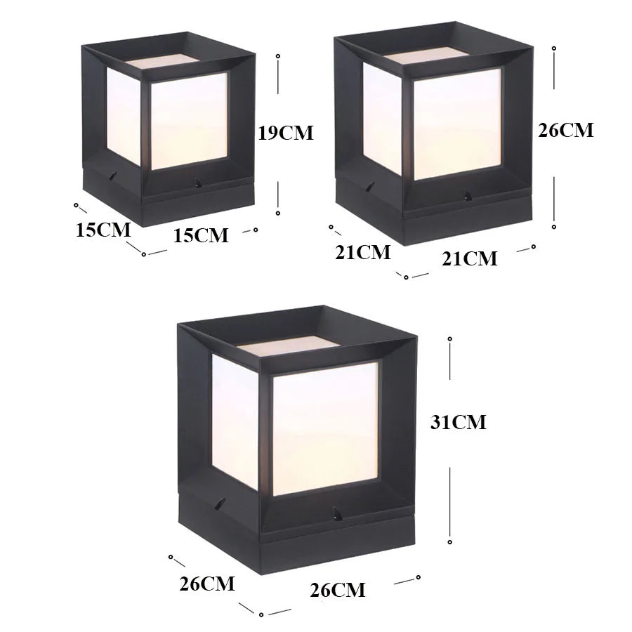 Buiten Staande Lamp Voor Oprit En Poort 12W LED Modern Zwart
