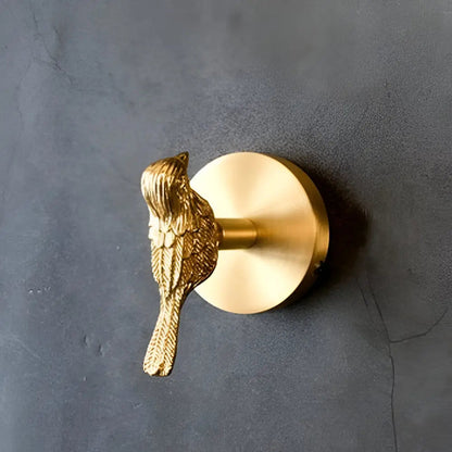 Wandhaak Massief Messing met Gouden Afwerking – Decoratief Dierenmotief voor Entree Slaapkamer Badkamer