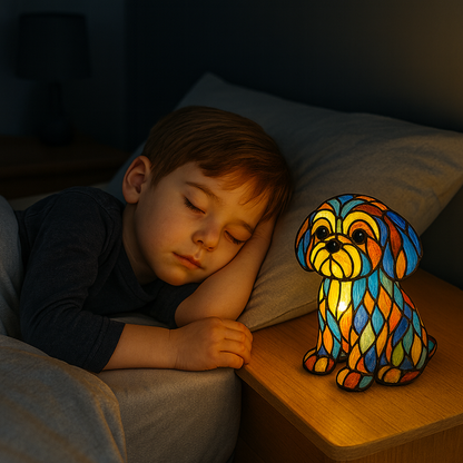 Hondenlamp Glas-in-Lood Sfeerverlichting Meerkleurig Mozaïek Dierenthema