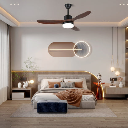 Scandinavisch geïnspireerde plafondventilator met verlichting en afstandsbediening – 6 snelheden, dimbaar LED, verkrijgbaar in 126 cm en 132 cm diameter