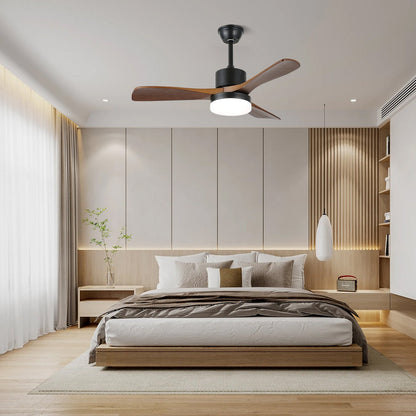 Scandinavisch geïnspireerde plafondventilator met verlichting en afstandsbediening – 6 snelheden, dimbaar LED, verkrijgbaar in 126 cm en 132 cm diameter